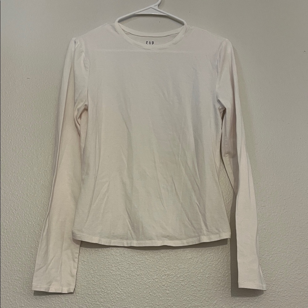 GAP White Long-Sleeve Crew Tee